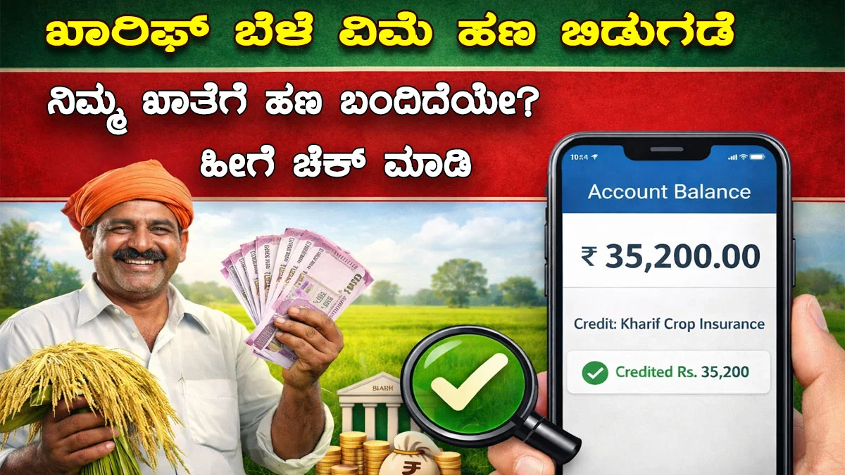 ಬೆಳೆ ವಿಮೆ | kharif-crop-insurance-money-released-for-2025-26
